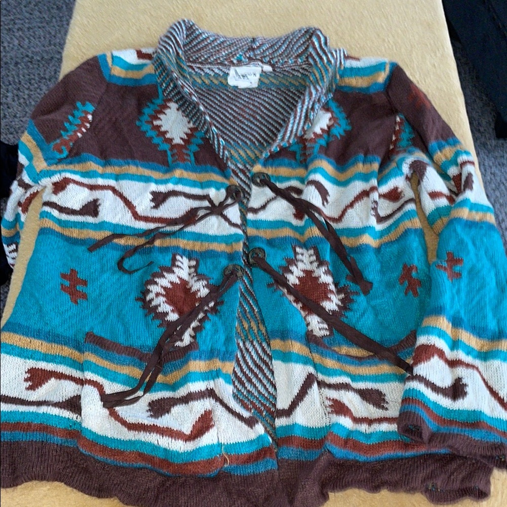 Cotton & Rye boho western cowgirl cardigan large